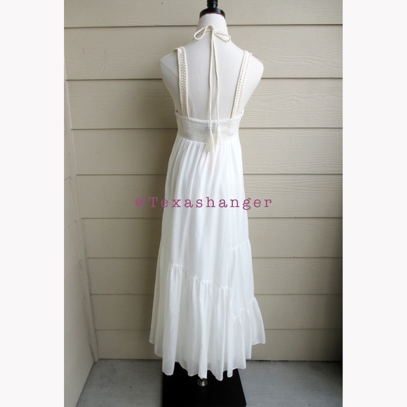 NWT La Ligne Jane Ivory Crochet Cotton Silk Tiered Midi Dress Size M Medium - Picture 9 of 10